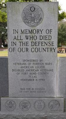 Fort Bend War Memorial image. Click for full size.