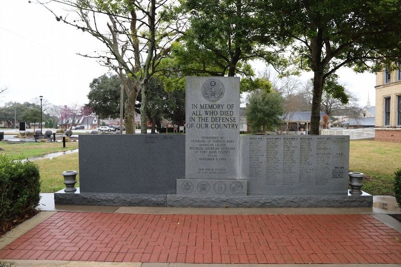 Fort Bend War Memorial. Click for full size. Fort Bend War Memorial image. Click for full size.