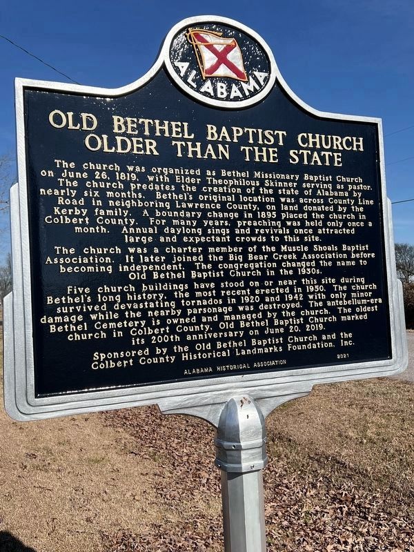 Old Bethel Baptist Church Marker image. Click for full size.