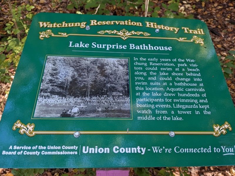 Lake Surprise Bathhouse Marker image. Click for full size.