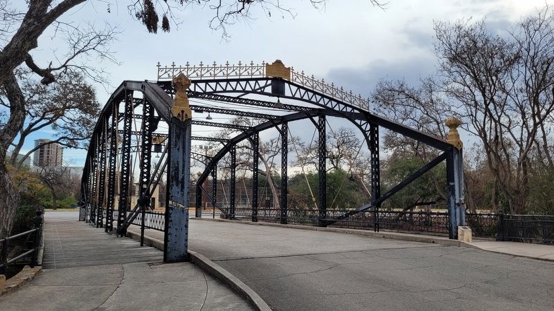 The truss bridge over San Antonio River next to Lambert Beach image. Click for full size.