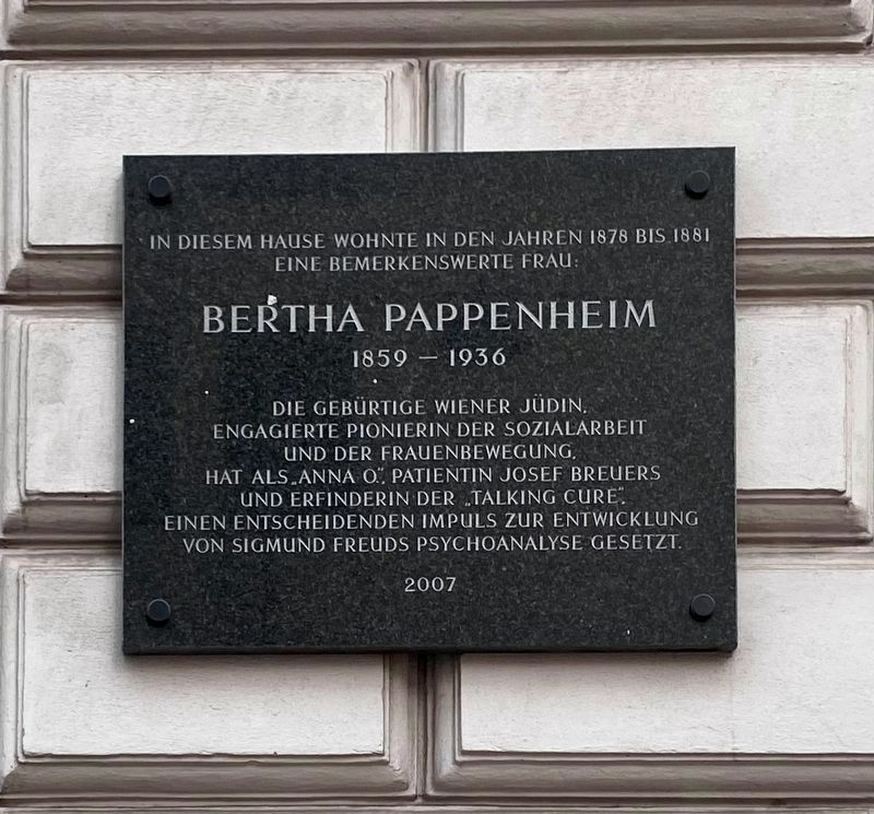 Bertha Pappenheim (1859-1936) Marker image. Click for full size.