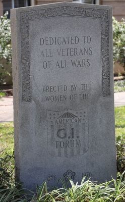 Beeville Veterans Memorial Marker. Click for full size. Beeville Veterans Memorial Marker image. Click for full size.
