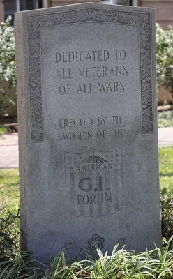 Beeville Veterans Memorial Marker image. Click for full size.