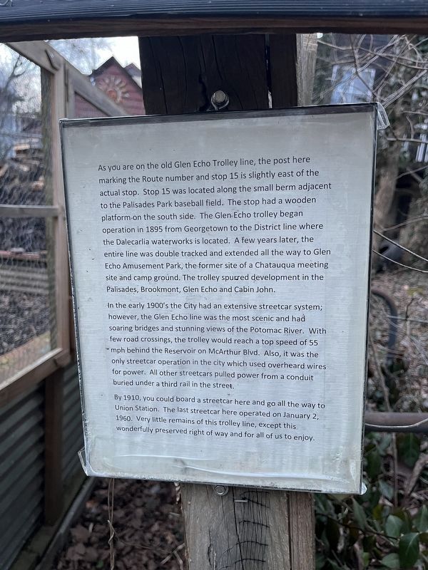 As you are on the old Glen Echo Trolley line� Marker image. Click for full size.