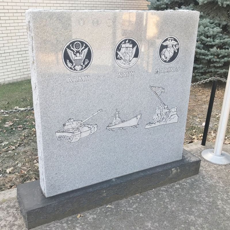 Tabor Veterans Memorial, left wall image. Click for full size.