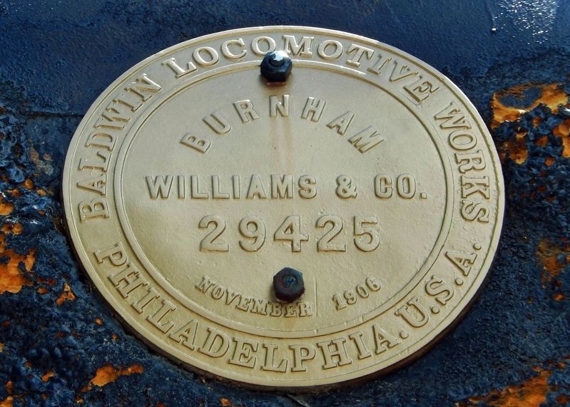 Baldwin Locomotive Construction Plate, No. 29425 image. Click for full size.