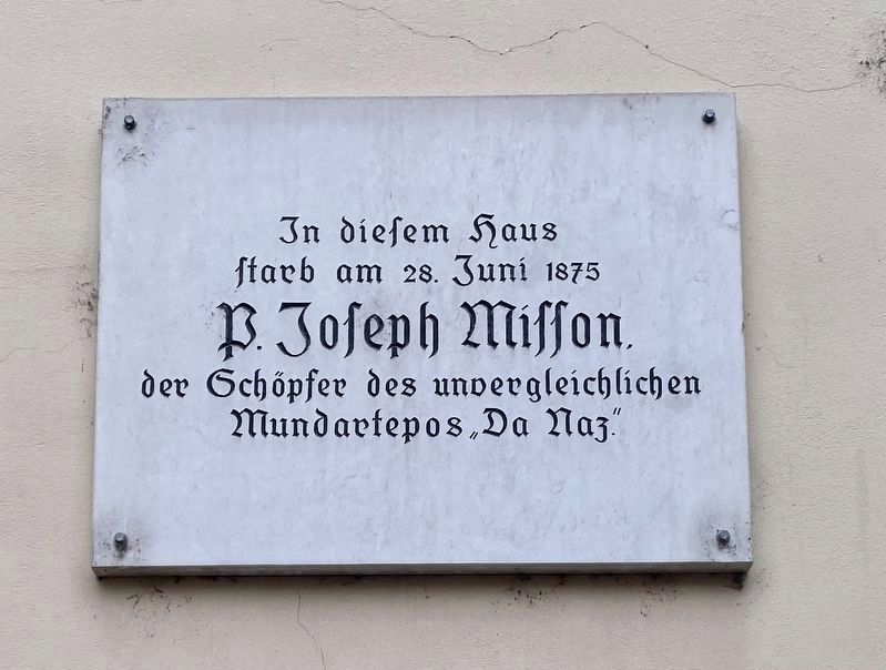 Pater Joseph Misson Marker image. Click for full size.