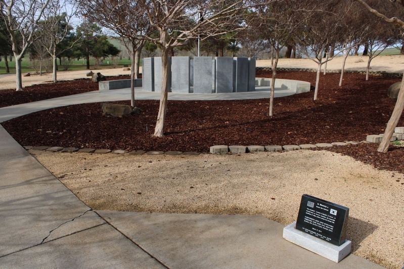Marker Near The Remembrance Memorial for California Korean War Veterans image. Click for full size.