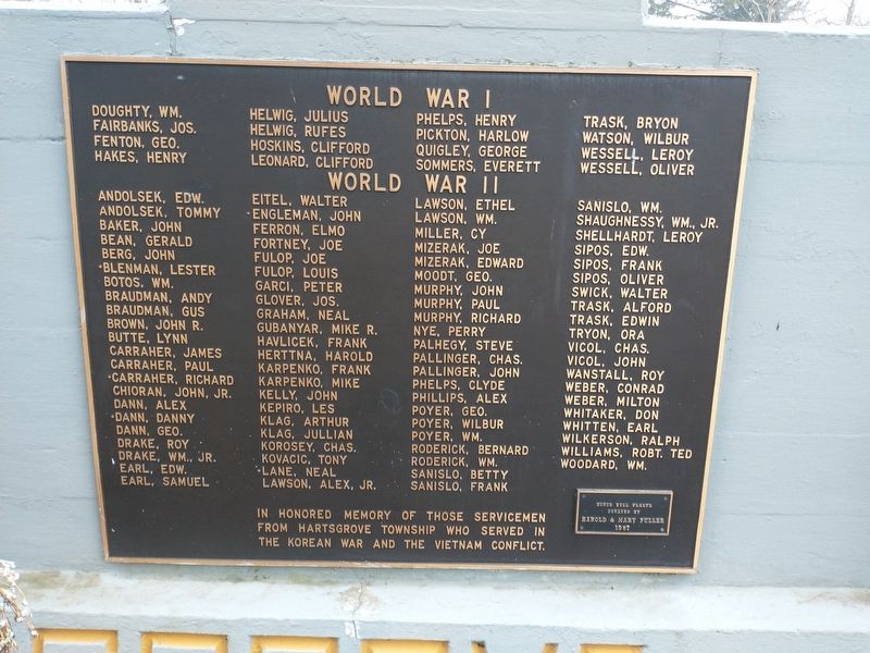 Hartsgrove Township Honor Roll Marker image. Click for full size.