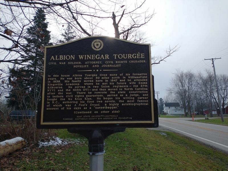 Albion Winegar Tourge Marker (front) image. Click for full size.