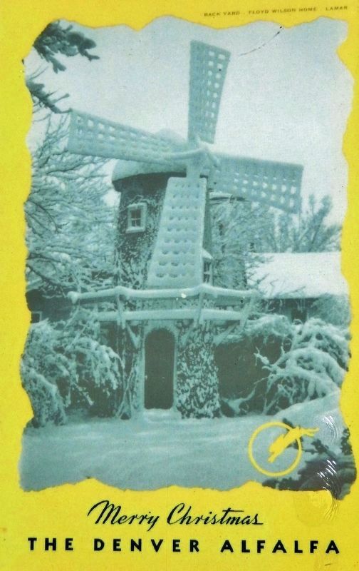 Marker detail: Windmill in Back Yard of Wilson Home image. Click for full size.