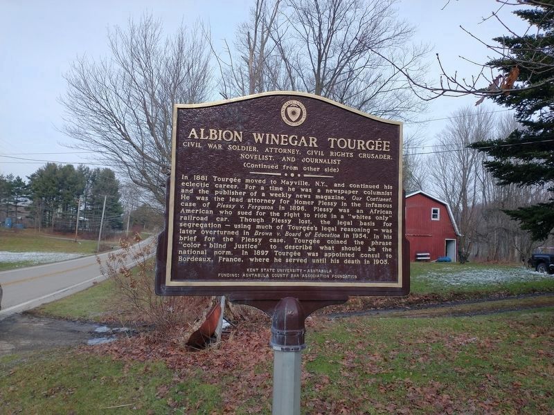 Albion Winegar Tourge Marker (back) image. Click for full size.