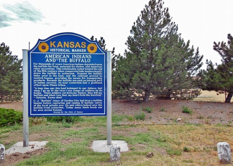 American Indians and the Buffalo Marker image. Click for full size.