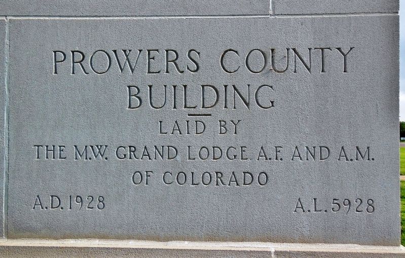 Prowers County Courthouse Cornerstone image. Click for full size.