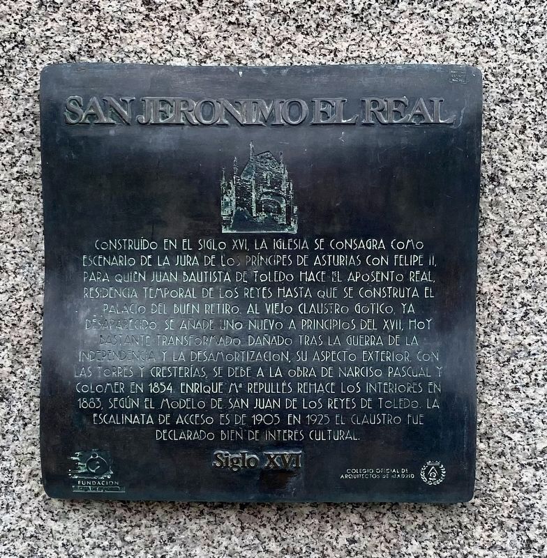 San Jeronimo el Real Marker. Click for full size. San Jeronimo el Real Marker image. Click for full size.