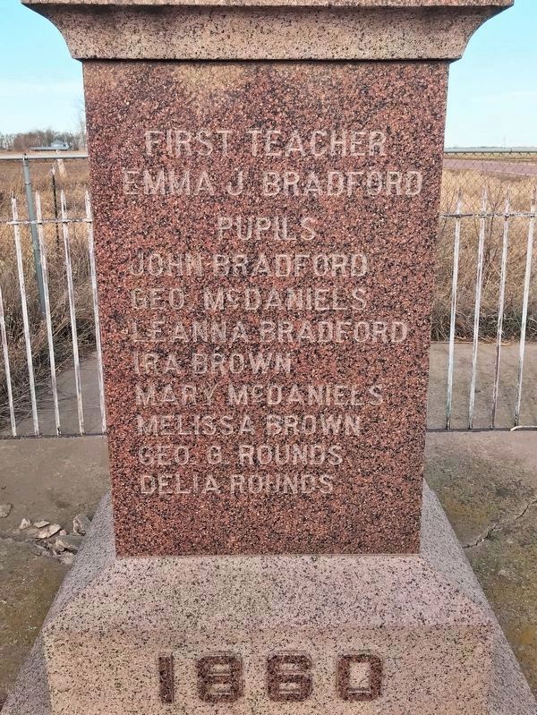 First School in Dakota Territory Monument, South Side image. Click for full size.
