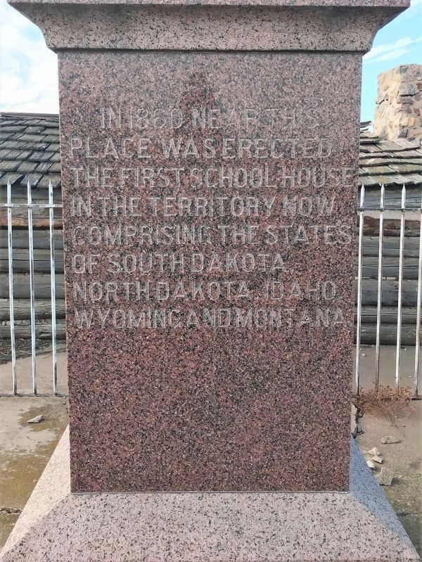 First School in Dakota Territory Monument, East Side image. Click for full size.