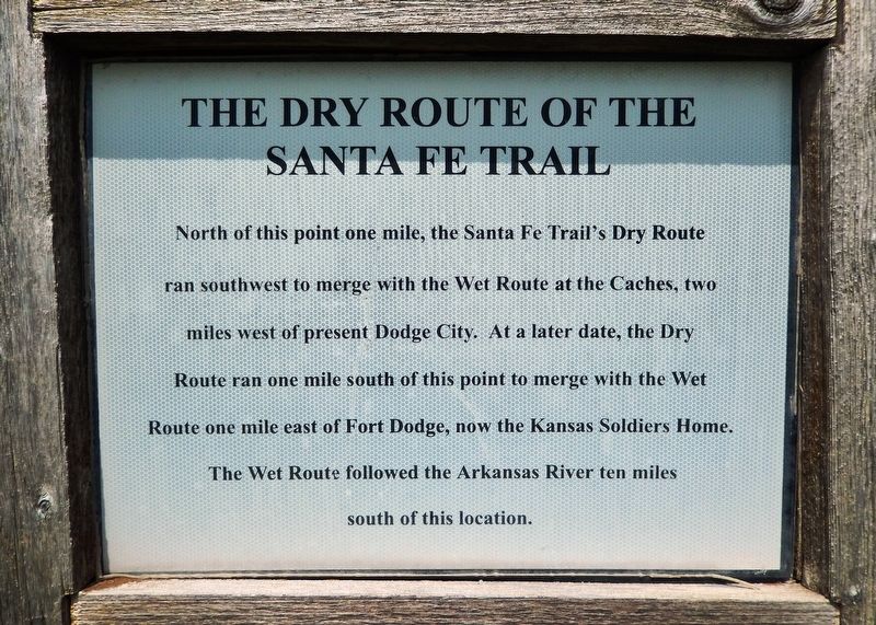 The Dry Route of the Santa Fe Trail Marker image. Click for full size.