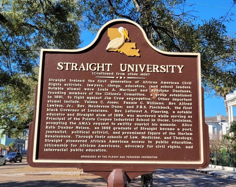 Reverse Side - Straight University Marker image. Click for full size.