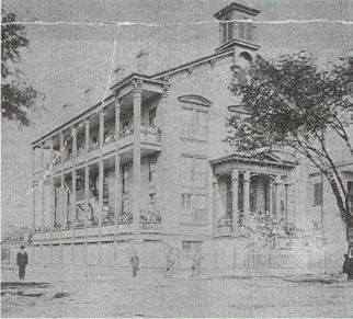 Early photograph of the Straight University Main building image. Click for full size.