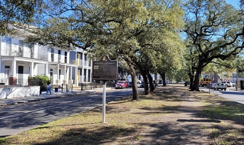 The view of the Straight University Marker from the street. Click for full size. The view of the Straight University Marker from the street image. Click for full size.