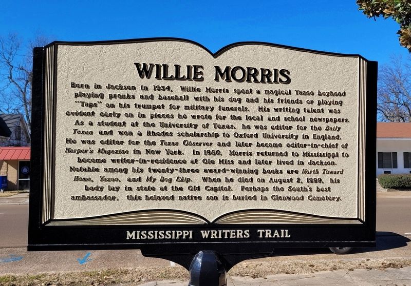 Willie Morris Marker. Click for full size. Willie Morris Marker image. Click for full size.