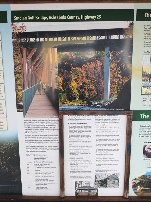 The Covered Bridges Of Ashtabula County Marker. Click for full size. The Covered Bridges Of Ashtabula County Marker image. Click for full size.