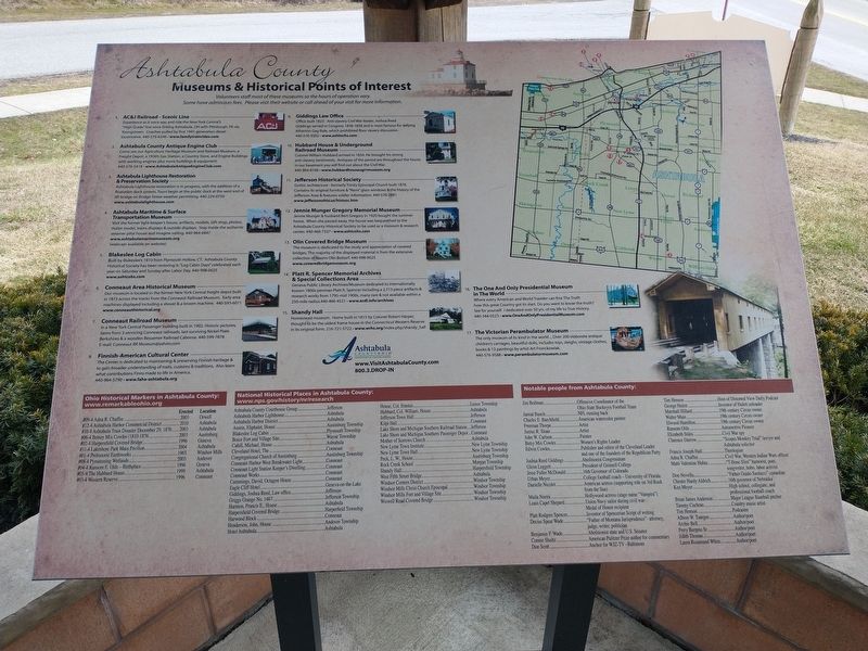 Ashtabula County Museums & Historical Points of Intrest Marker image. Click for full size.