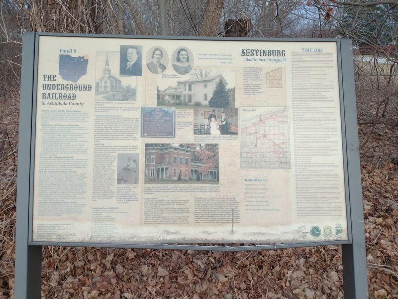 The Underground Railroad in Austinburg Marker image. Click for full size.