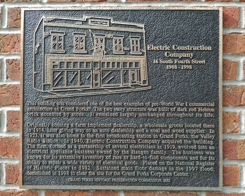 Electric Construction Company Marker image. Click for full size.