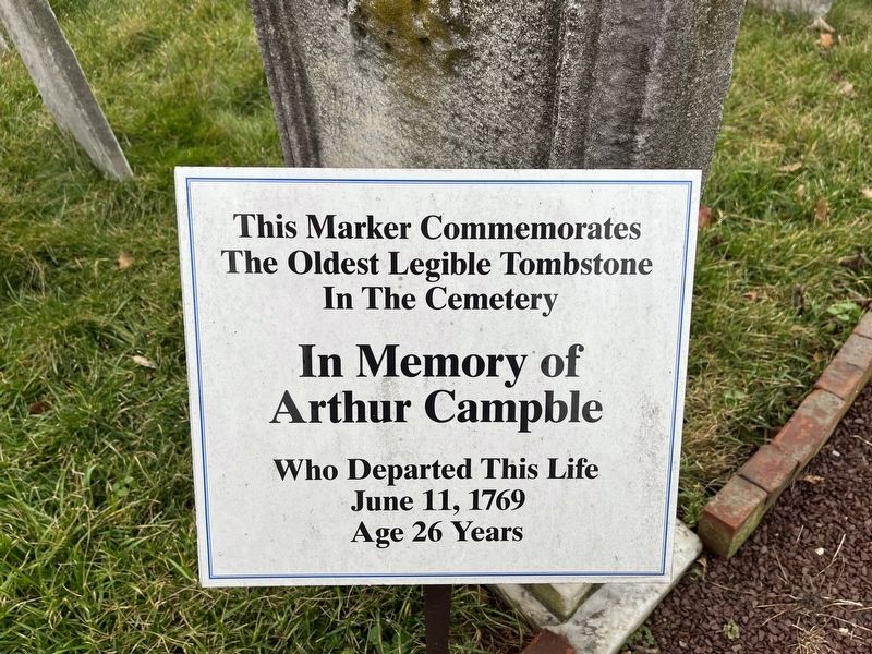 Oldest Legible Tombstone In The Cemetery Marker image. Click for full size.