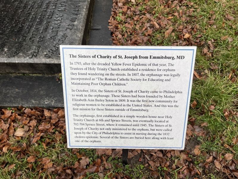 The Sisters of Charity of St. Joseph from Emmitsburg, MD Marker image. Click for full size.