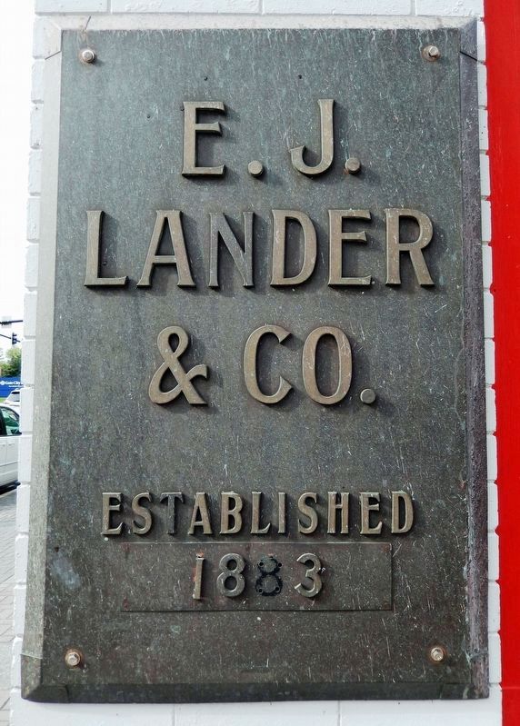E. J. Lander & Company Plaque image. Click for full size.