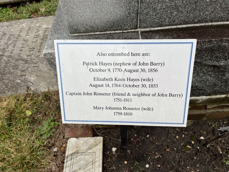 Plaque naming additional interments in the vault image. Click for full size.