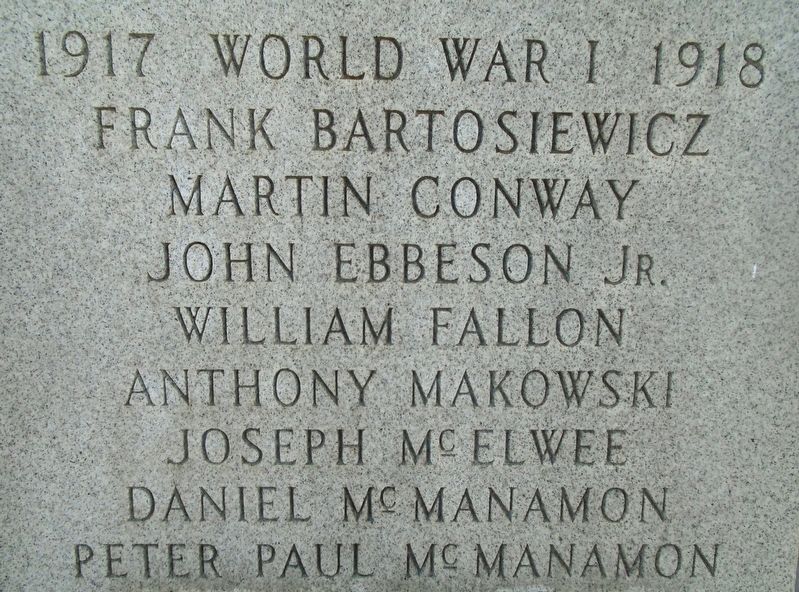 War Memorial WWI Honored Dead. Click for full size. War Memorial WWI Honored Dead image. Click for full size.