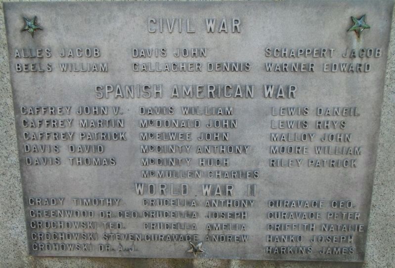 War Memorial Honor Roll from Multiple Wars image. Click for full size.