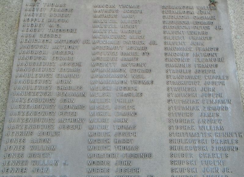 War Memorial WWII Honor Roll. Click for full size. War Memorial WWII Honor Roll image. Click for full size.