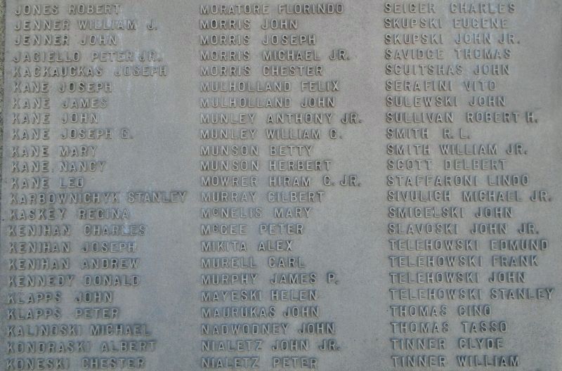 War Memorial WWII Honor Roll. Click for full size. War Memorial WWII Honor Roll image. Click for full size.