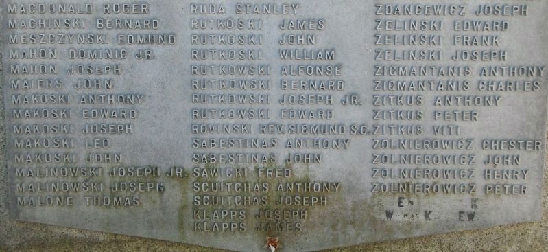 War Memorial WWII Honor Roll. Click for full size. War Memorial WWII Honor Roll image. Click for full size.