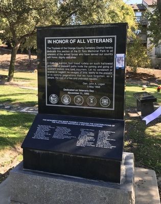 In Honor of All Veterans Marker. Click for full size. In Honor of All Veterans Marker image. Click for full size.