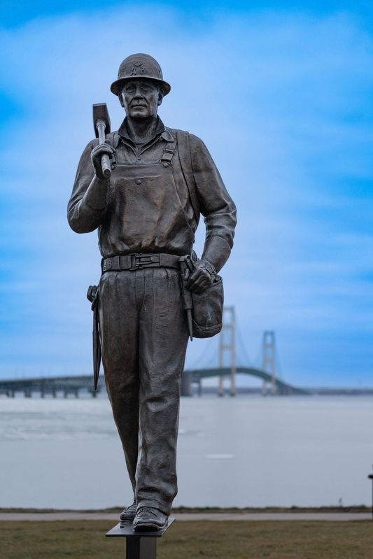 Mackinac Bridge Construction Monument. Click for full size. Mackinac Bridge Construction Monument image. Click for full size.