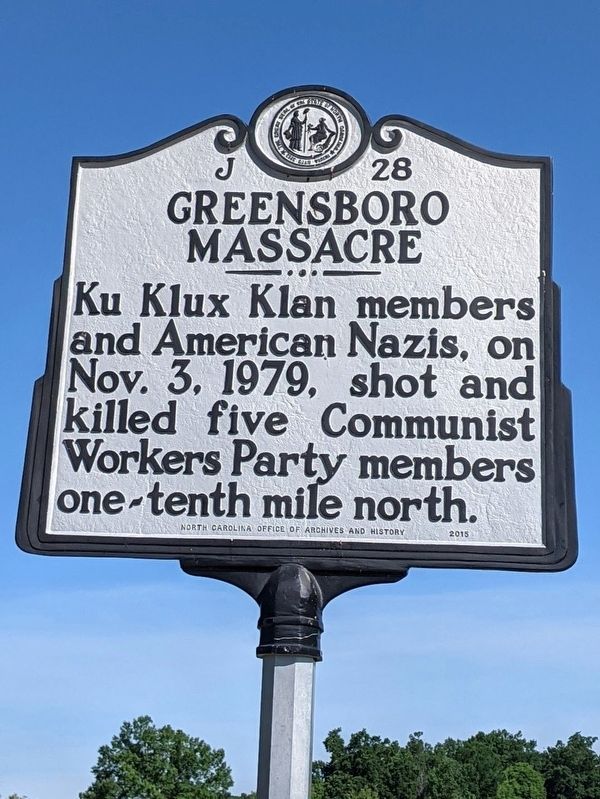 Greensboro Massacre Marker. Click for full size. Greensboro Massacre Marker image. Click for full size.