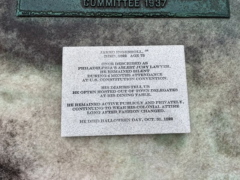Jared Ingersoll, Jr Marker. Click for full size. Jared Ingersoll, Jr Marker image. Click for full size.