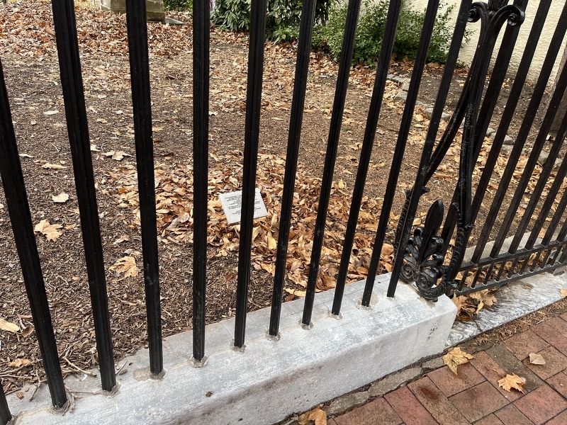 This restored "carriage gate section" of the historic cast iron fence Marker image. Click for full size.