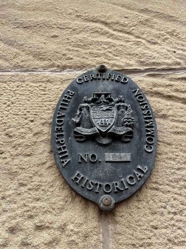 Certified Philadelphia Historical Commission plaque for the church building. Click for full size. Certified Philadelphia Historical Commission plaque for the church building image. Click for full size.