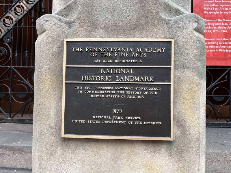 National Historic Landmark plaque for the Academy image. Click for full size.