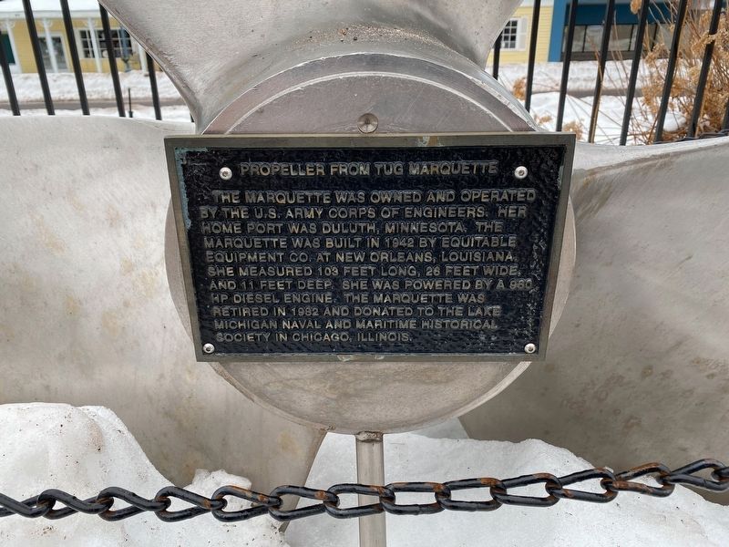 Propeller from tug Marquette Marker. Click for full size. Propeller from tug Marquette Marker image. Click for full size.