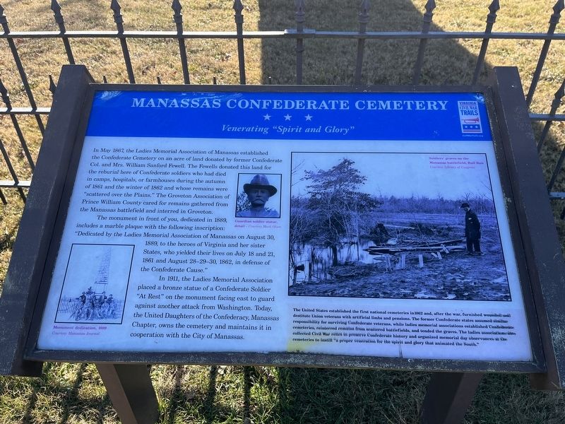 Manassas Confederate Cemetery Marker image. Click for full size.