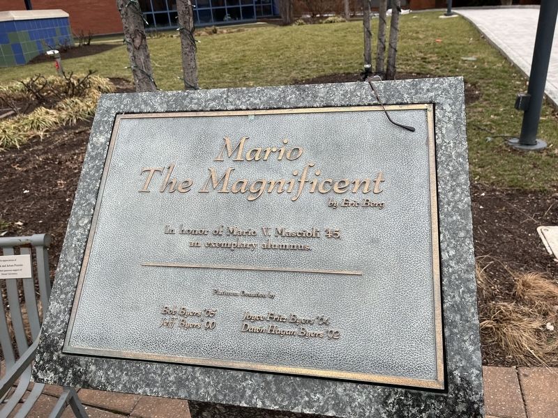 Additional dedication plaque for <i>Mario The Magnificent</i> (<i>The Drexel Dragon</i>) image. Click for full size.
